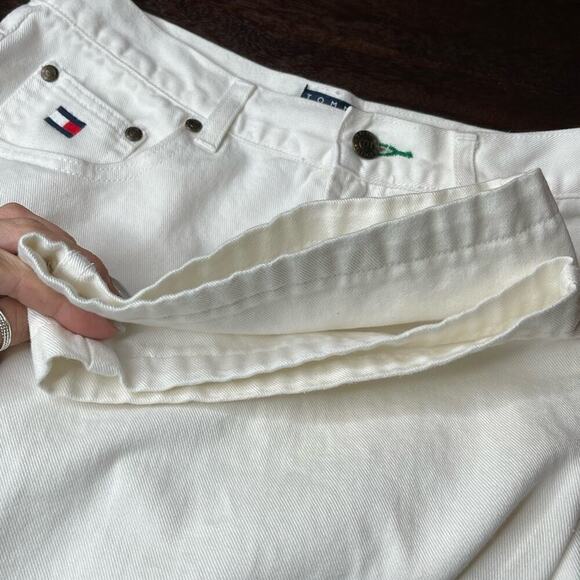 RARE Tommy Hilfiger Wide Leg High Rise Jeans White Size 10 Vintage 90s - Picture 6 of 15